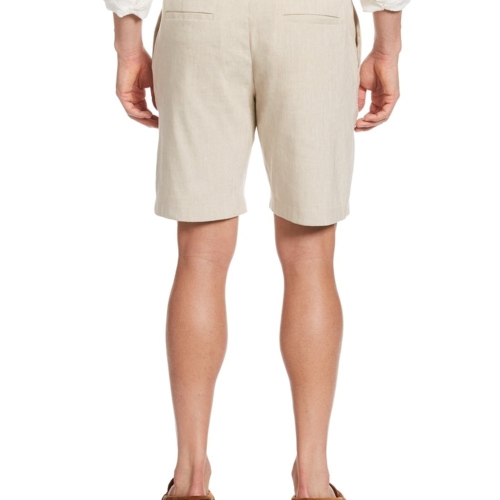 Summer Linen Blend Tan Flat Front Casual Shorts Cubavera 42
